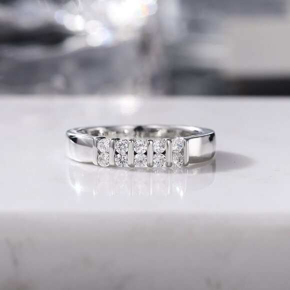 💥Double Row Big Round CZ Dainty Casual Fashion Eternity Rings for Women, L049 - Picture 4 of 6